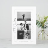 エレガント白黒写真コラージュ結婚式 プログラム (スタンド正面)