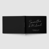 エレガント白黒台本の書結婚道 ゲストブック (全面)