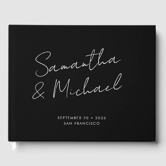 エレガント白黒台本の書結婚道 ゲストブック (正面)