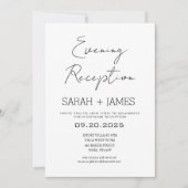 エレガント白黒夕べ結婚披露宴 招待状 (正面)