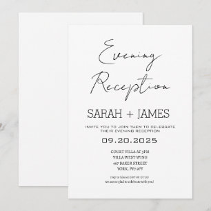 エレガント白黒夕べ結婚披露宴 招待状