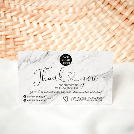 エレガント白黒大理石のロ感謝していゴ順 名刺