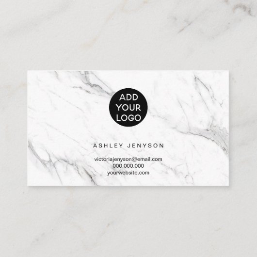 エレガント白黒大理石のロ感謝していゴ順 名刺 (裏面)