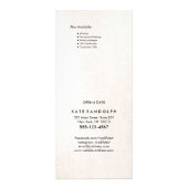 エレガント白黒大理石サロン価格表メニュー ラックカード (裏面)