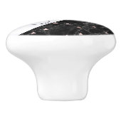 エレガント白黒大理石バラ金ゴールド セラミックノブ (側面)