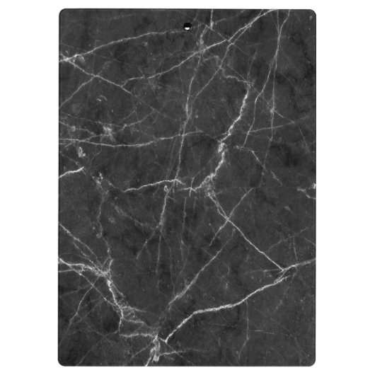 エレガント白黒大理石パタパーソナライズされたーン クリップボード (裏面)