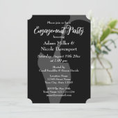 エレガント白黒婚約パーティ招待状 招待状 (スタンド正面)