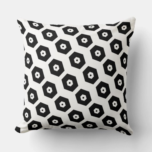 エレガント白黒幾何学的パターン クッション (正面)