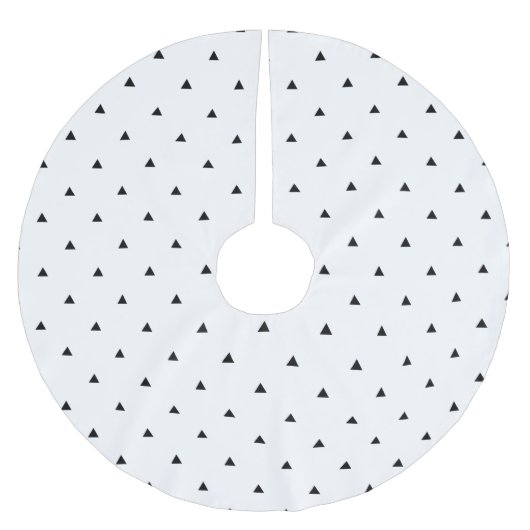 エレガント白黒幾何学 |三角形 ブラッシュドポリエステルツリースカート (正面)