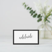 エレガント白黒手書きの署名 名刺 (スタンド正面)