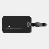 エレガント白黒手書きスタイル旅行 ラゲッジタグ (裏面横)