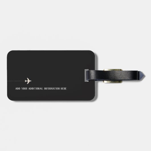 エレガント白黒手書きスタイル旅行 ラゲッジタグ (裏面横)