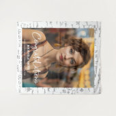 エレガント白黒数学の写真卒業 タペストリー (正面(横))