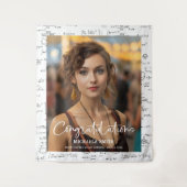 エレガント白黒数学の写真卒業 タペストリー (正面)