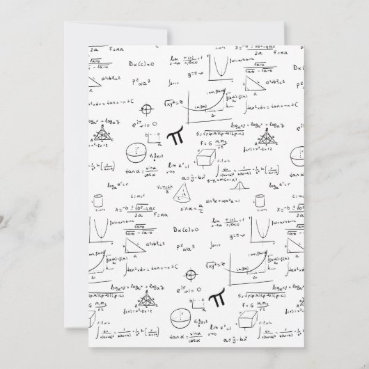 エレガント白黒数学カレッジ写真卒業 案内状 (裏面)