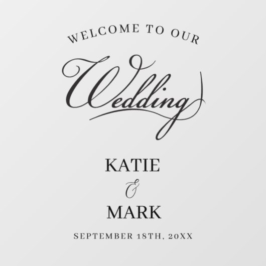 エレガント白黒書結婚のサインデカール ウィンドウサイン (シート)