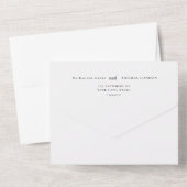 エレガント白黒書結婚の オールインワン招待状 (裏面)
