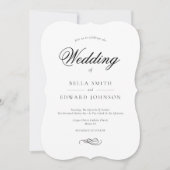 エレガント白黒書結婚の 招待状 (正面)