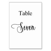 エレガント白黒書道表7 テーブルナンバー (裏面)