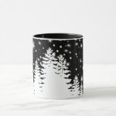 エレガント白黒松林の夜空 マグカップ (中央)
