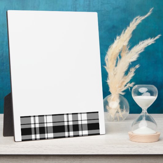 エレガント白黒格子模様 フォトプラーク (側面)