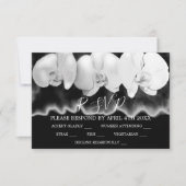 エレガント白黒水カラーランRSVP 出欠カード (正面)