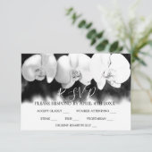 エレガント白黒水カラーランRSVP 出欠カード (スタンド正面)