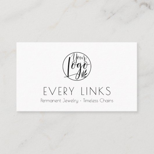 エレガント白黒永久ジュエリーQRコード 名刺 (正面)