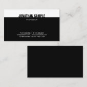 エレガント白黒洗練されたモダンテンプレート 名刺 (正面/裏面)