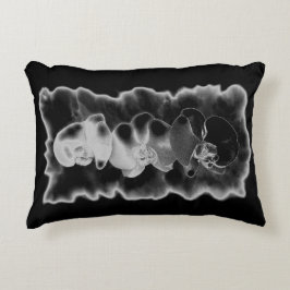 エレガント白黒熱帯蘭フローラ アクセントクッション