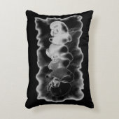 エレガント白黒熱帯蘭フローラ アクセントクッション (正面(垂直))