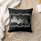 エレガント白黒熱帯蘭フローラ クッション (ブランケット)