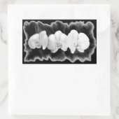 エレガント白黒熱帯蘭フローラ 長方形シール (バッグ)