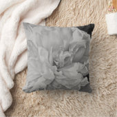 エレガント白黒牡丹フローラ水色 クッション (ブランケット)