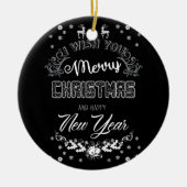 エレガント白黒王室のメリークリスマスオーナメント セラミックオーナメント (正面)