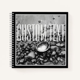 エレガント白黒石殻ビーチ自然写真 ノートブック