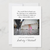 エレガント白黒結婚の写真ありがとう (裏面)