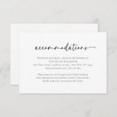 エレガント白黒結婚の宿泊カード サンキューカード (正面/裏面)