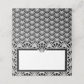 エレガント白黒結婚アールデコイベント プレイスカード (外部開封)