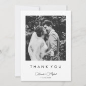 エレガント白黒結婚サンキューカード サンキューカード (正面)