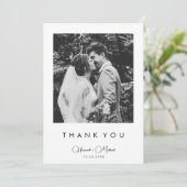 エレガント白黒結婚サンキューカード サンキューカード (スタンド正面)
