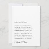 エレガント白黒結婚サンキューカード サンキューカード (裏面)