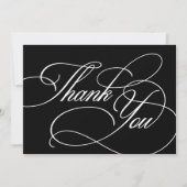 エレガント白黒結婚サンキューカード サンキューカード (正面)