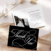 エレガント白黒結婚サンキューカード サンキューカード