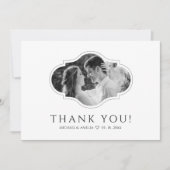 エレガント白黒結婚サンキューカード サンキューカード (正面)