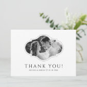 エレガント白黒結婚サンキューカード サンキューカード (スタンド正面)