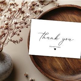 エレガント白黒結婚ハートサンキューカード サンキューカード