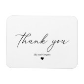 エレガント白黒結婚ハートサンキューカード マグネット (横)