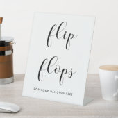 エレガント白黒結婚ビーチサンダル 台座サイン (インサイチュ)