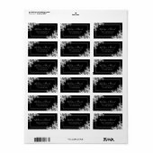 エレガント白黒結婚フローラ差出人住所 ラベル (フルシート)